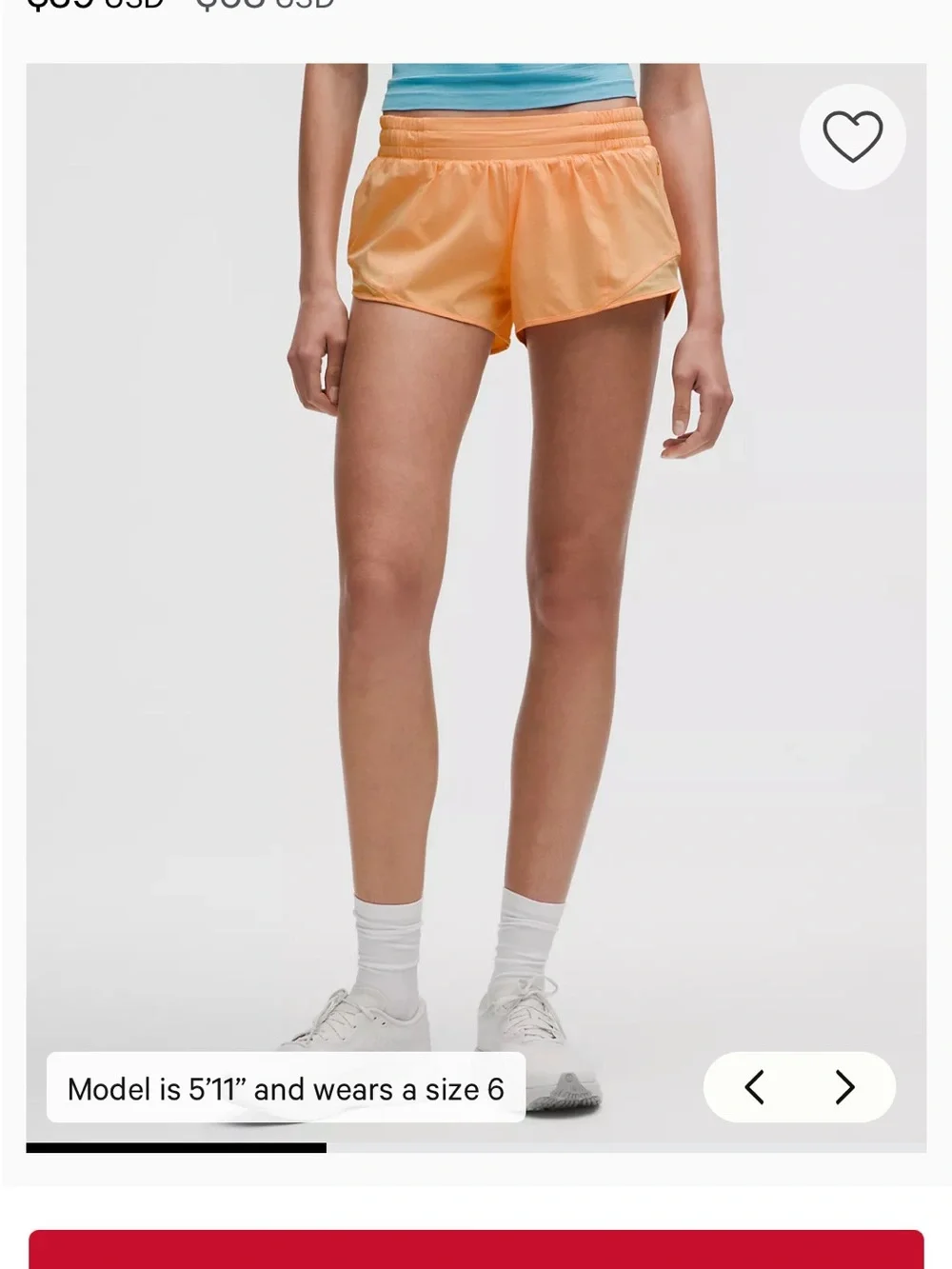 Lululemon Women’s Peach Active Running Shorts - Lightweight Comfort